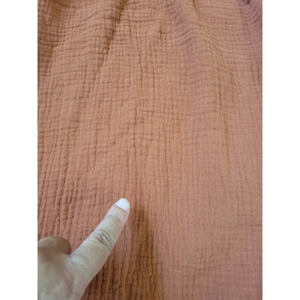 Madewell Double Gauze Midi Dress Cotton Pockets V Neck Burnt Orange Minimalist - Picture 10 of 10